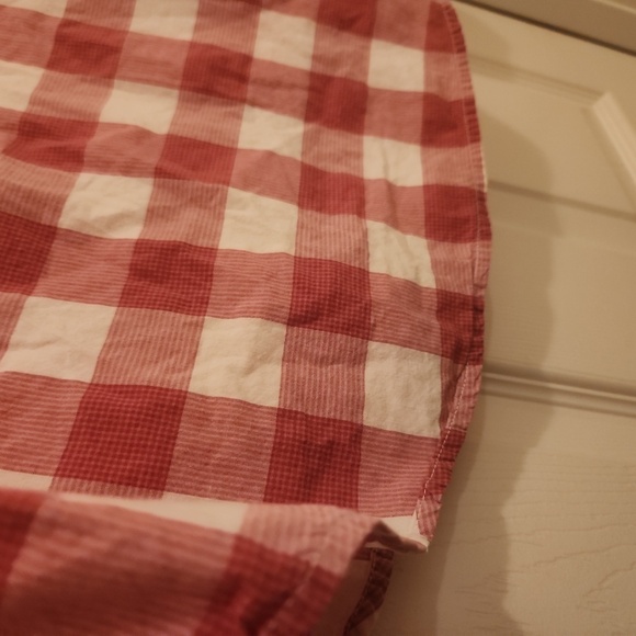 Supreme Red and White Gingam Long Sleeve Button Cuffes Button Front Shirt - Picture 5 of 9